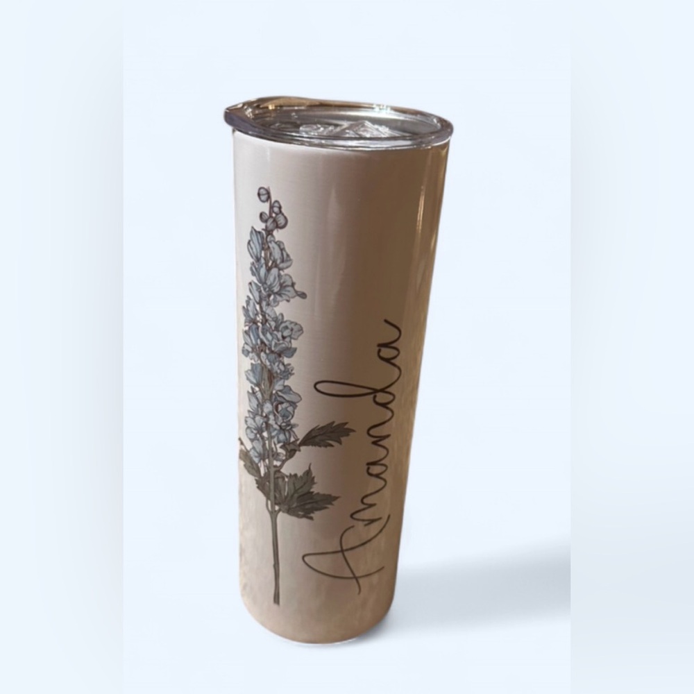 Artisan Floral Insulated Tumbler with Personalized Name - Amanda